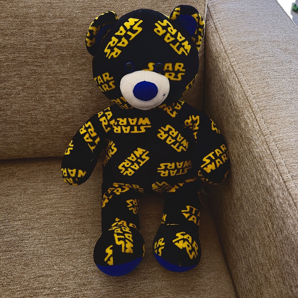 Build-A-Bear Workshop  Plush Star Wars Print 16" Teddy Bear Stuffed  Rare Logo
